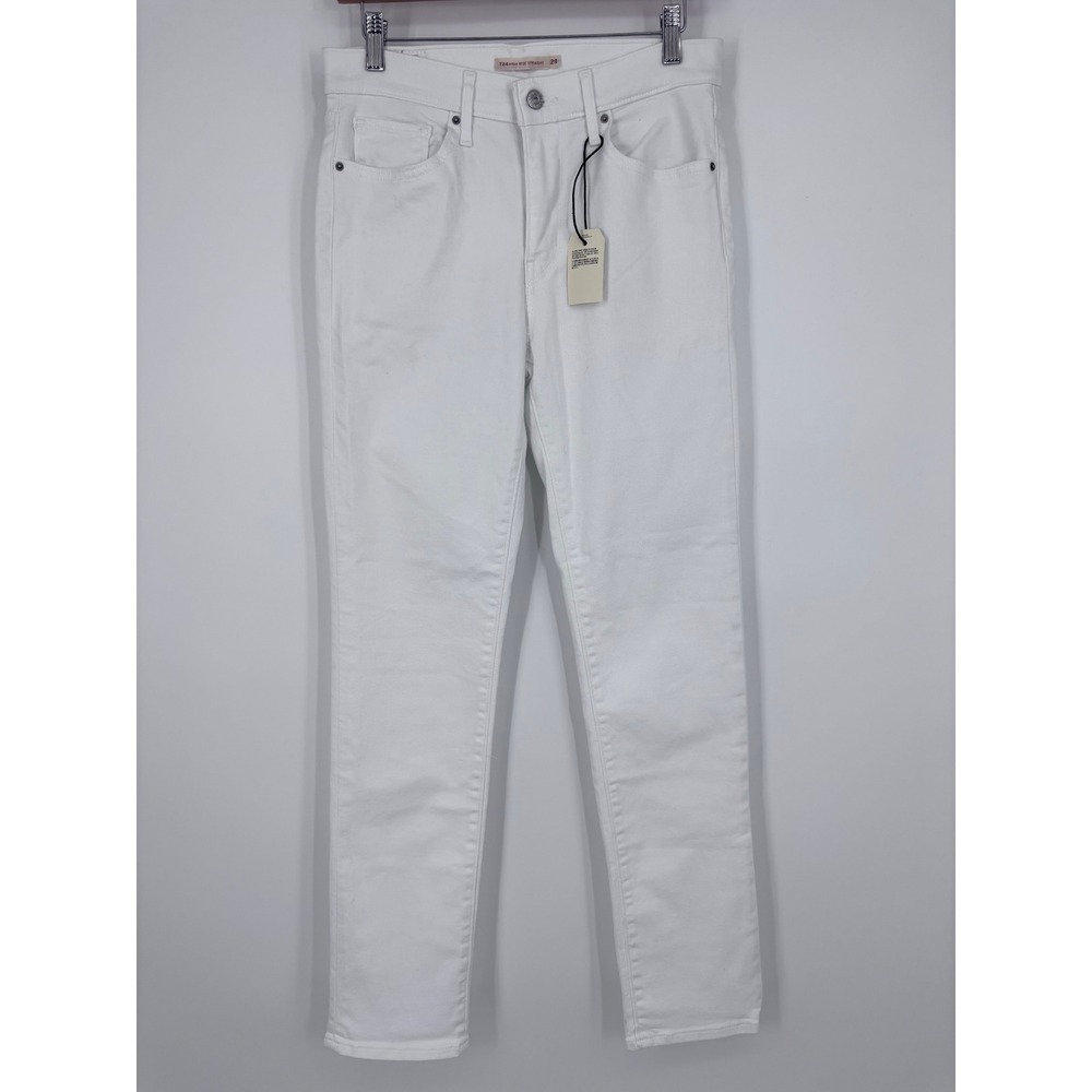 Levis 724 High Rise Straight Jeans Womens 29 White Premium Denim Slim Leg Pants